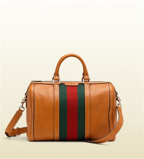 brown leather gucci boston bag|brown vintage Gucci shoulder bag.